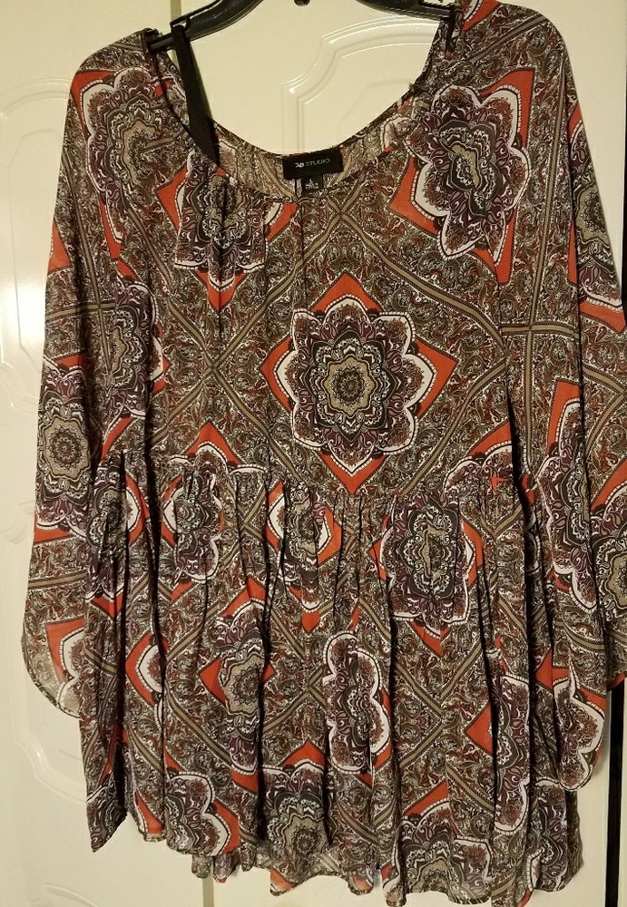 AB Studio 2-piece sheer paisley empire waist set
